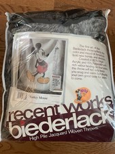 Biederlack Disney Mickey Mouse Jacquard Blanket Shaggy New Old Vintage 60” X 80” picture