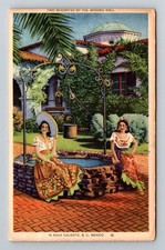 Mexico- Agua Caliente B.C. Senoritas By Wishing Well Old Vintage c1951 Postcard picture