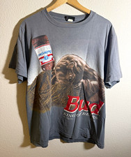 Vintage 1995 Budweiser Anteater Single Stitch Gray T-Shirt Large picture