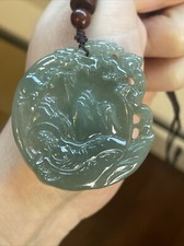 純天然翡翠A貨 老坑冰油 沈睡的觀音山水牌 細膩水頭足 帶國檢證書 Genuine Grade A Burma Jade Jadeite picture