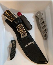 Vintage Mixed Knife Lot - 4 Schrade Uncle Henry Victorinox Maxam Gordon Folding picture
