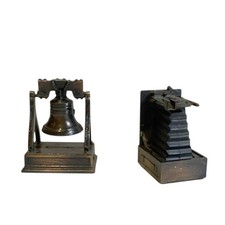 Vintage Mini Pencil Sharpener Lot Liberty Bell & Camera Die Cast Desk Souvenirs picture