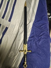Masonic Sword of Destiny Gold Hilt Black Scabbard Freemason Stainless 30