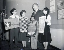 New York A Hungarian Freedom Flag was draped front Captive Euro- 1962 Old Photo picture