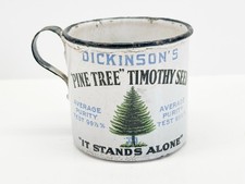 Vintage Dickenson's Pine Tree Timothy Seed & Ace Clover Porcelain Cup 