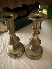 Vintage English Silver Plated Candlestick Made in England Brass Candle Holder picture