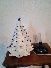Vtg 60s Holland Mold Large 16” x12” wide Ceramic Christmas Tree With Marked Base picture