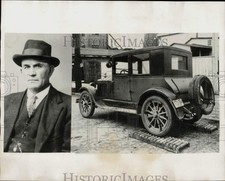 1927 Press Photo Railroad crossing roller inventor Charles Burnett in Ohio picture