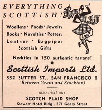 Scottish Imports Ltd Sutter St San Francisco 1953 San Francisco Ad TAK1-S24 picture