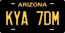 Arizona Black Custom State License Plate Personalized 12