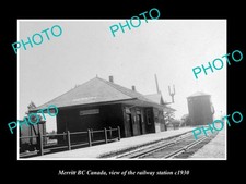 Merritt Bc Canada The Railway Station c1930 Old Large Historic Photo picture