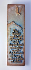 Vintage A.E. Mitchell Art Co. Metal Religious Plaque Isaiah 40:31 Eagles Wings picture