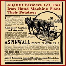 1911 Aspinwall Potato Planter NEW Metal Sign 28