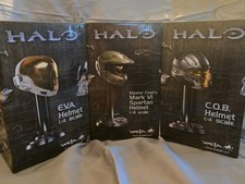 Weta Halo 1:4 Helmet Figurine Set EVA, C.Q.B., Master Chief Mark VI Metal picture