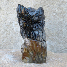 Zuni Fetish-Native American Carving-Picasso Marble WISE LITTLE OWL-Randy Lucio picture