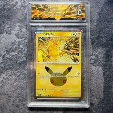 Pikachu 052/128 2026 Pokemon 30th Celebration GetGraded 10 Art Label picture