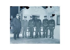 1932 Armed Police Guard East Cambridge Court Shotguns Glass Negative OOAK picture
