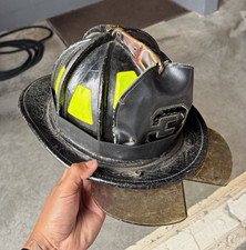 Cairns Black Leather Firefighter Helmet picture