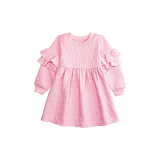 Mud Pie Girls Kids Quilted Bow Sweatshirt Dress, Pink picture
