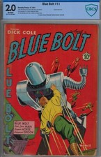 BLUE BOLT  CBCS 2.0 #11- 1941 WWII COMIC -CLASSIC EVERETT ROBOT COVER picture