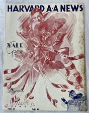 RARE 1937 COLLEGE ICE HOCKEY PROGRAM HARVARD CRIMSON Vs YALE BULLDOGS IVY LEAGUE picture