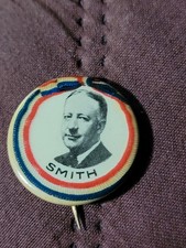 Vintage Alfred E. Smith for President 1928 Political Campaign Pin picture