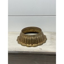 Vintage 1973 EJS Gold Cast Metal Scalloped Lamp Base Part E2831-3 6 inch picture