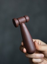 4.3in Chinese Yixing Zisha Natural Purple Clay Hammer Tea Pet Collectible picture