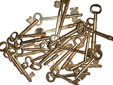Lot of 27 Vintage Antique Skeleton Lock Keys Mixed Makers Door Hardware picture