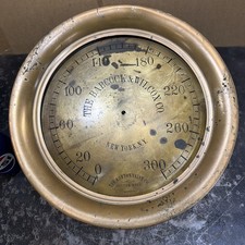 Antique Large 12” Brass Face Gauge Babcock & Wilcox Steam Ashton Valve NY NEAT picture