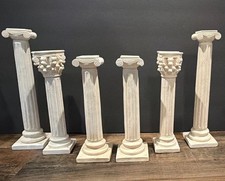 Vintage Plaster Roman candelstick Column Set of 6 Made in Korea Neoclassical  picture
