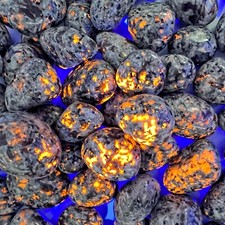 5 PCS Natural Emberlite Tumbled Stone UV Reactive Sodalite Gemstone Home Decor picture