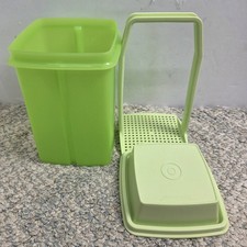 Vintage Tupperware Pick-A-Deli Container 70s Pickle Keeper Avocado Green picture