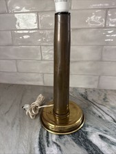 ANTIQUE WW2 EARLY 20TH CENTURY Trench Art Brass Ammo Shell Lamp Base picture