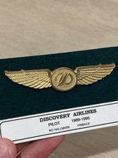 Rare Vintage Discovery Airlines Hawaii Pilot Wing Badge BAe 146 Ghost Airline picture