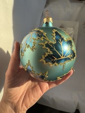 Radko Scarlett’s Dress Maple Leaf Glitter Glass Ball Ornament-RARE COLOR picture
