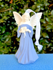New 2023 Wedgwood Porcelain Christmas Angel Ornament Blue Gown Flowers picture