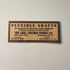 The Chas Fischer Spring Co Flexible Shafts Kent Ave Brooklyn NY 1929 Ad 4AF2-S25 picture
