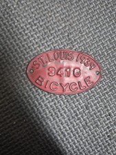 Vintage 1939 St. Louis Missouri Bicycle License Plate Schwinn Shelby Colson CWC picture