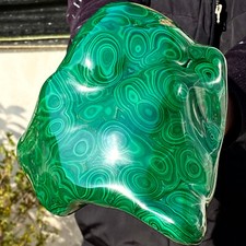 4.87LB Large Natural glossy Malachite transparent cluster rough mineral sample. picture