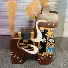 Hachinohe Yawata-Uma Horses Hand-painted Wooden Japanese Folk Art picture