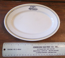 The Texas Eagle Railroad Bread Plate, Old Ivory Syracuse China 8 x 5 1/2 Rare NR picture