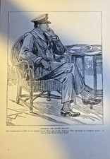 1918 Vintage Magazine Illustration British Admiral Sir David Beatty picture