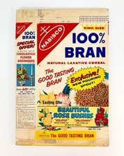 Vintage 1959 Nabisco 100% Bran Cereal Box Garden Catalog Country Grocery Store picture