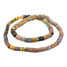 Antique Venetian Millefiori African Trade Beads #20713 10mm Ghana Multicolor picture