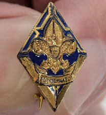 WWII Sterling Silver 1942-43 BSA Boy Scouts 5 Year Service Pin Badge picture