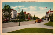Chocolate Avenue Street View Hershey PA Vintage Postcard 5P22-6 picture