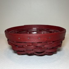 Longaberger Small Red Oval Basket With Protector  picture