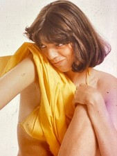 L5 Photograph Pretty Lovely Beautiful Brunette Yellow Woman 3.5x5 Studio Photo picture