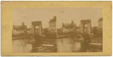 Paris Pont Louis-Philippe ou de la Réforme demolished in 1860 Rare Stereo S1068 picture
